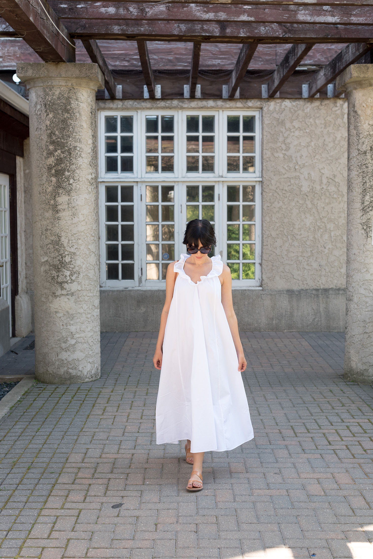 H&m white ruffle clearance dress